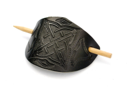 Geprägte Haarspange "Fächer" - Stift