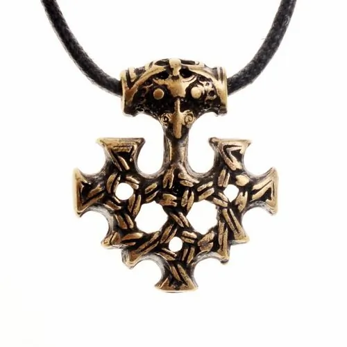 Wikinger Anhänger 'Hidensee Kreuz' - Accessoire, Schmuck für Mittelalter, LARP und Alltag (silber)