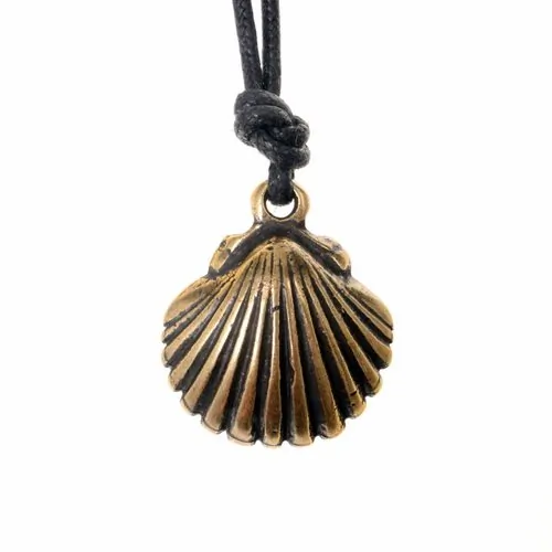 [00 Jako-Musch 2.si] Jakobsmuschel Pilgerabzeichen - Anhänger Schmuck Mittelalter Larp (silber)
