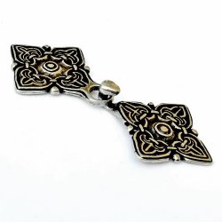 Kaftan Gewandschließe der Kiewer Rus für historische mittelalterliche Kostüme und Larp Gewandungen (silber)