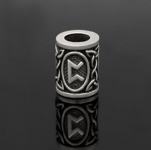 Runen-Perle "Perthro" - 6 mm Loch - Bartschmuck