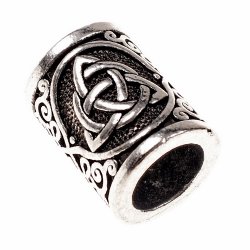 Haarperle mit Kelten-Knoten - 8 mm Loch (silber)