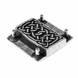[08 RiV Kelt.si] Riemenverbinder für 3 cm / Keltisch (silber)