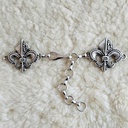 LILIEN,Verschluss,Fb:silber,Umhang,Mittelalter,Larp,Royal