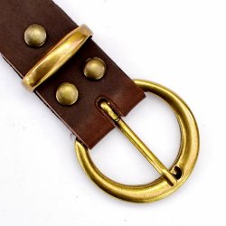 [10 Ke-Gü 3 A:.kl.br] Klassischer Gürtel 3 cm - Kernleder (braun, klein)