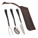 Mittelalterbesteck mit Leder-Etui