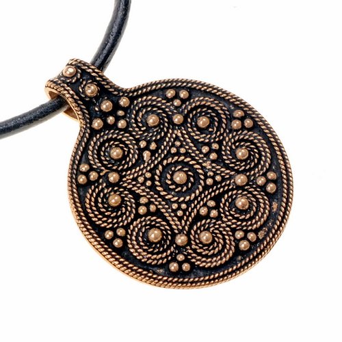 [0 Filiigran 2.b] Granulierter Anhänger - mittel  - Accessoire, Schmuck für Mittelalter, LARP und Alltag (Bronze)
