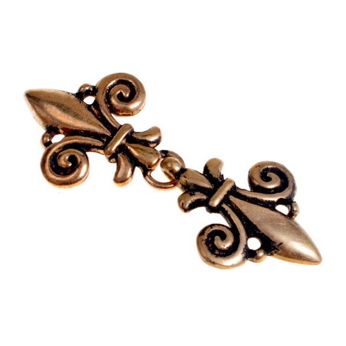 [06 GWH Lilie.b] Gewandhaken Fleur de Lys (Bronze)
