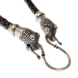 [07 LK Oseberg 65.br] Wikinger-Lederkette "Oseberg" - 65 cm (braun)