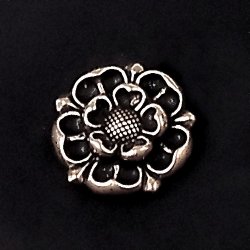 Taschenverschluss Tudor-Rose aus Schmuckbronze - versilbert - 2,5 cm