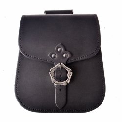 Mittelalter-Gürteltasche - Schnallenverschluss (braun, braun)
