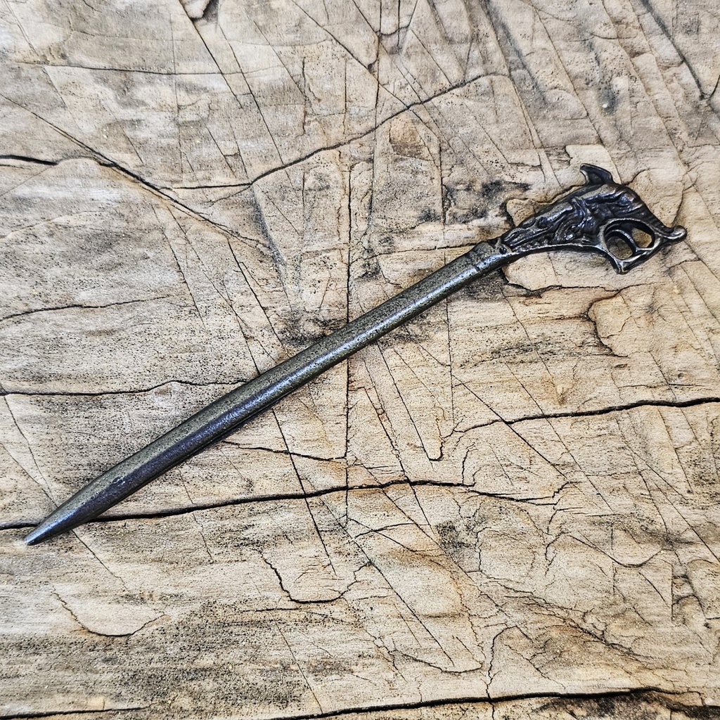 Drachen-Nadel Haithabu, Fb:schwarzeisen,10 cm,Wikinger,Kelten,Mittelalter,Larp