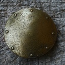 Ragnar,4cm,Mittelalter-Schließe,Fb:altmessing,Wikinger-Schild,Schnalle,Larp