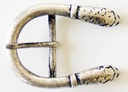 Doppel-Schlange, Dorn-Halbschließe, 3cm, silberfarben, Mittelalter, Schnalle