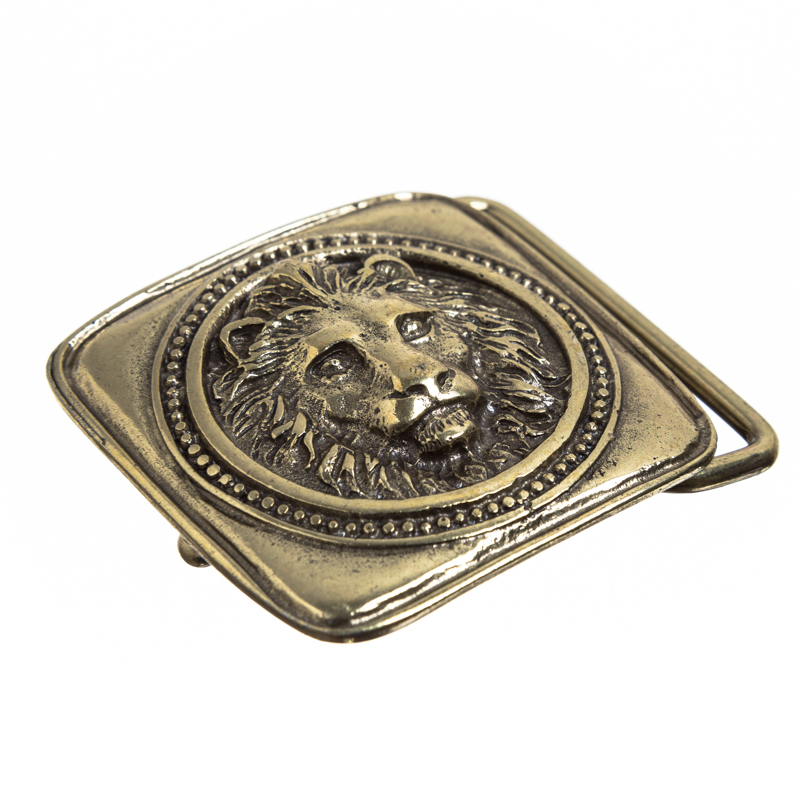 NEMEIOS Löwenkopf, 4cm, messingfarbene Gürtelschließe, Schnalle