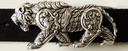 Tiger, 4cm, silberfarbene Schließe, Schnalle