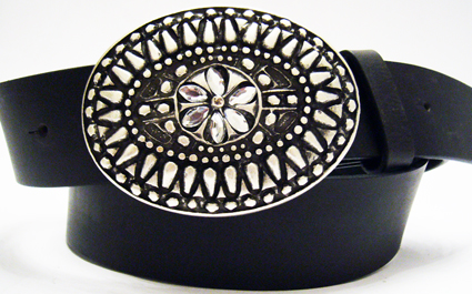 Tears, 4cm, silberne Schließe mit Strass, Schnalle