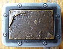 Andromeda, 4cm, altnickel-/altmessingfarbene Gürtelschließe, Schnalle