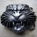 Gepard, 4cm,silberfarbene Gürtelschließe, Schnalle