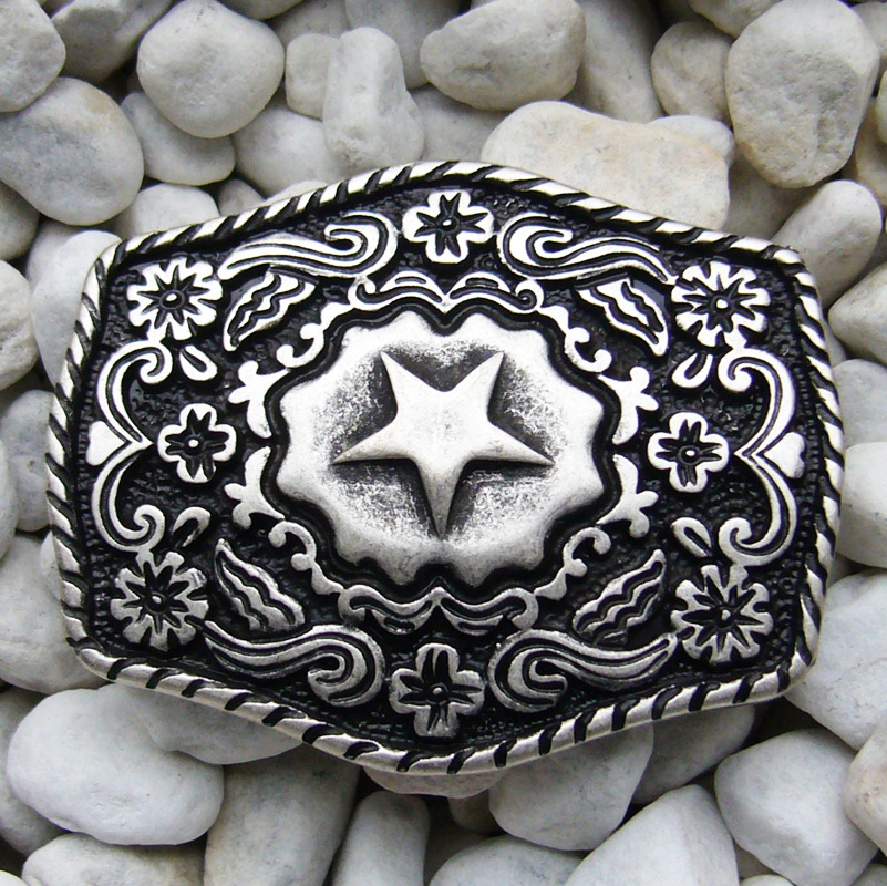 Star, 3cm, silberfarbene Schließe, Schnalle
