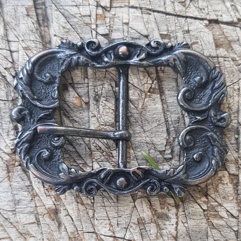 DANTON, verzierte Voll-Schließe, 3cm, schwarzeisen Schnalle