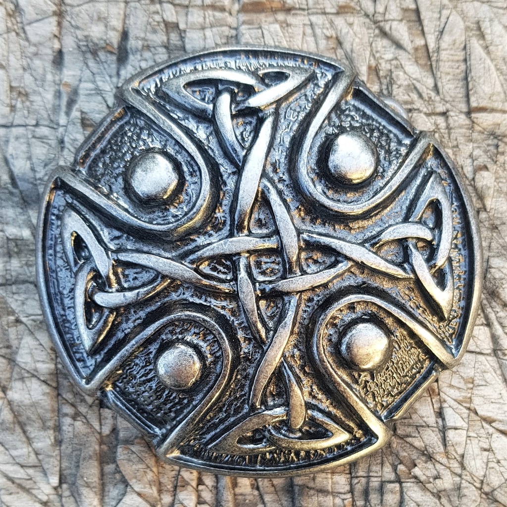 Keltenkreuz MARR, 4cm, eisenfarbene Mittelalter-Schließe, Schnalle