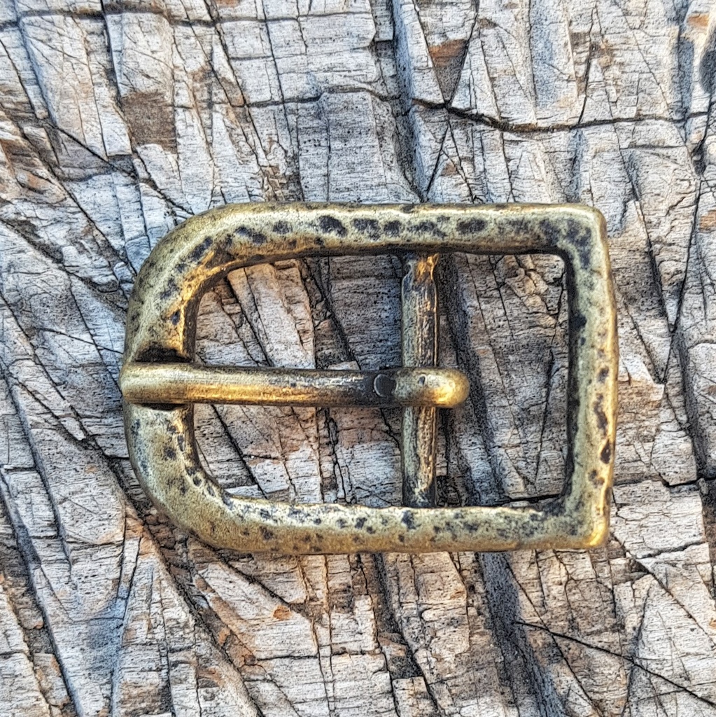 [B6004-21] Mittelalter-Rüstungs-Schließe TRIM, 1,8 cm, altmessingfarben, Schnalle