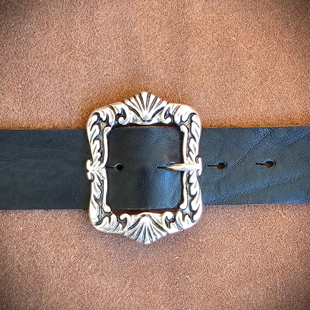 GWYN, verzierte Mittelalter-Dornschließe, Fb:silber, für 4cm-Riemen,Mittelalter,Larp