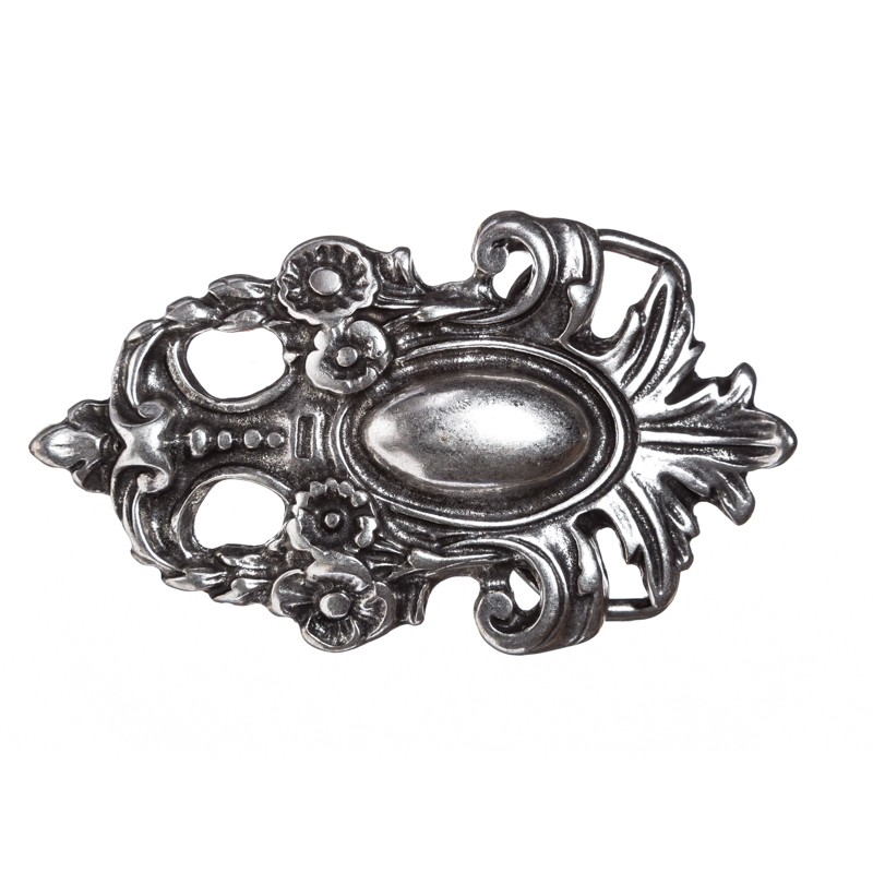 Evangeline, 4cm, silberfarbene Barock-Schließe, Schnalle