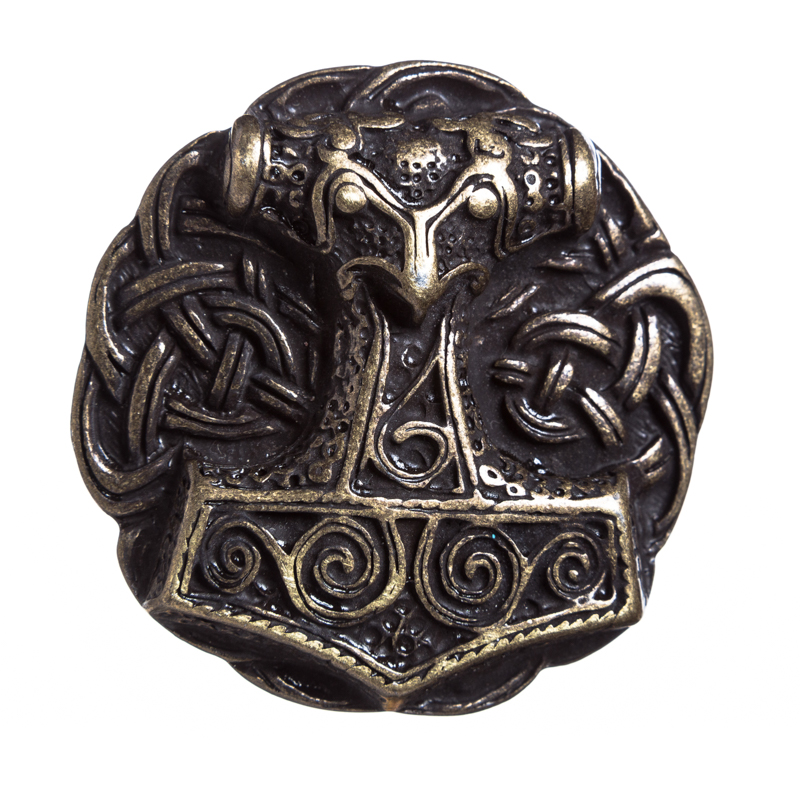 CELTIC MJÖLNIR, 4cm, Thorhammer-Schließe, altmessingfarben, Schnalle