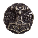 CELTIC MJÖLNIR, 4cm, Thorhammer-Schließe, altmessingfarben, Schnalle