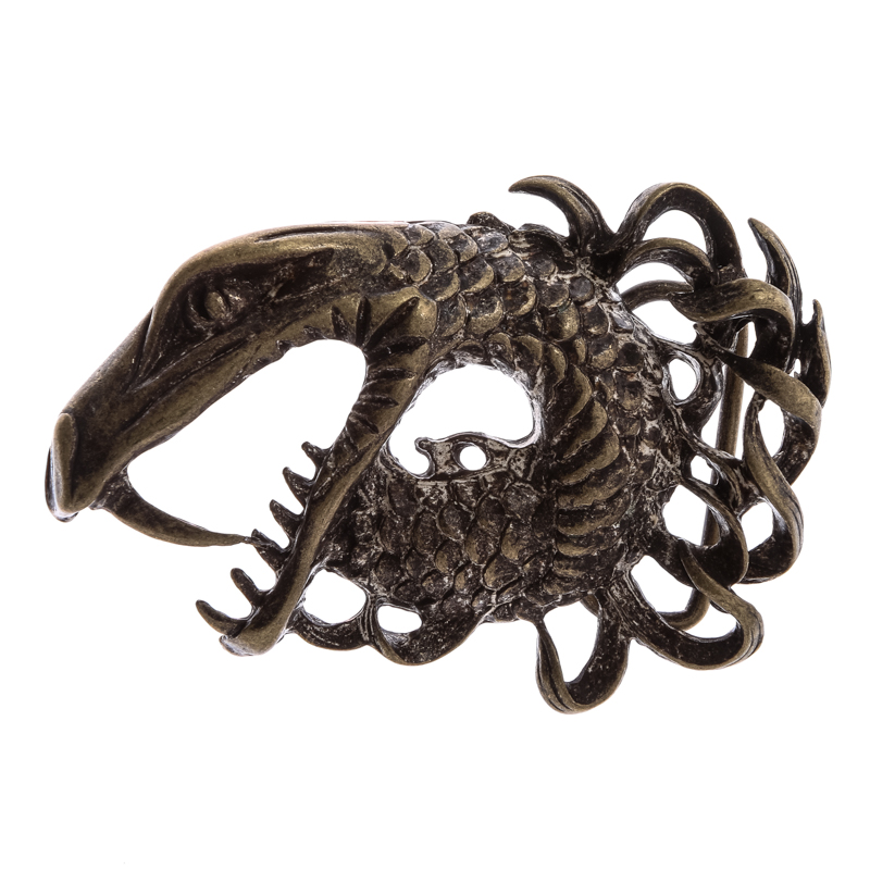 Midgard-Schlange, 4cm, altmessingfarbene Schließe, Schnalle