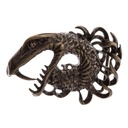 Midgard-Schlange, 4cm, altmessingfarbene Schließe, Schnalle