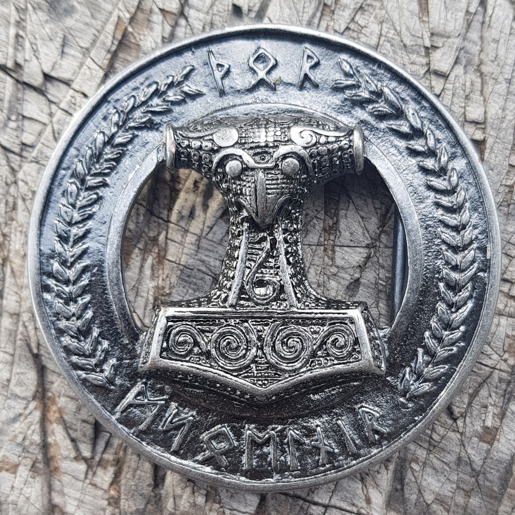 THOR MJÖLNIR, 4cm, Thorhammer-Schließe, eisenfarben, Schnalle