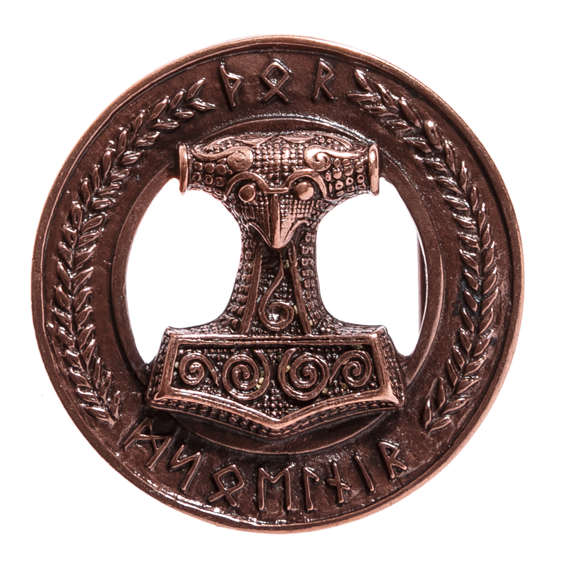 THOR MJÖLNIR, 4cm, Thorhammer-Schließe, kupferfarben, Schnalle
