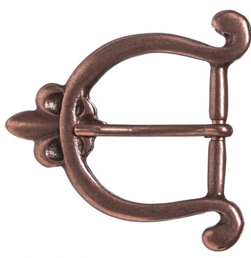 PORTOS, 3cm, kupferfarbene Lilien-Schließe,Mittelalter,Fleur de Lys