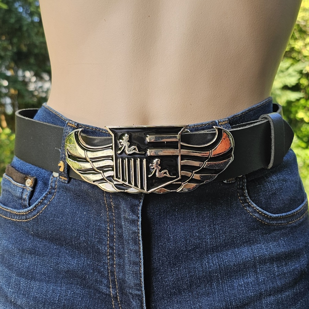 CADDY-BO, 4cm Schließe, Schnalle, silber/schwarz, Flaschenöffner