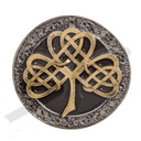 Rundschließe irisches Kleeblatt - SHAMROCK - 4cm, Zinnschließe, Schnalle