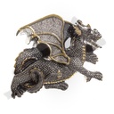 Nordischer Drache mit Gold, 4cm, Zinnschließe, Schnalle