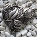 LOVING ROSE, 4cm-Gürtelschließe,  Herz mit Rose Swarovski Kristalle, Schnalle