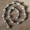 METALPEARLS,Fb:silber, 50 cm/Stück, Mittelalter, Larp, Cosplay