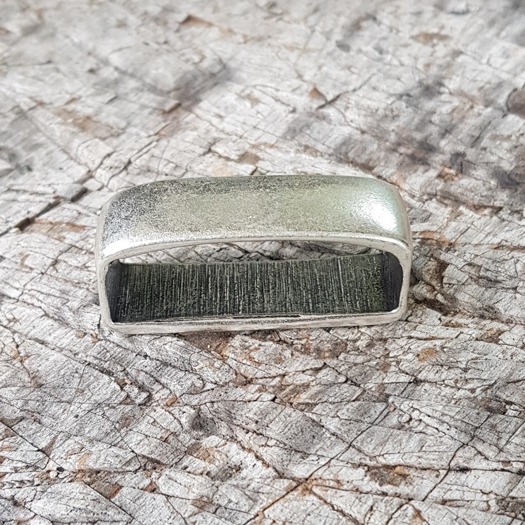 Metallschlaufe für 4cm Gürtel, Zamak-Guss, silbern, Schnalle