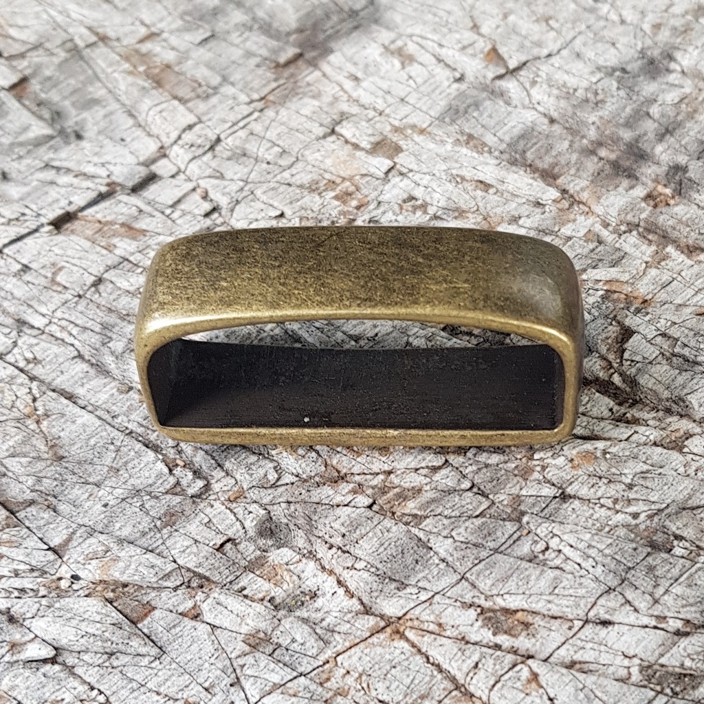 Metallschlaufe für 4cm Gürtel, Zamak-Guss, altmessingfarben, Schnalle