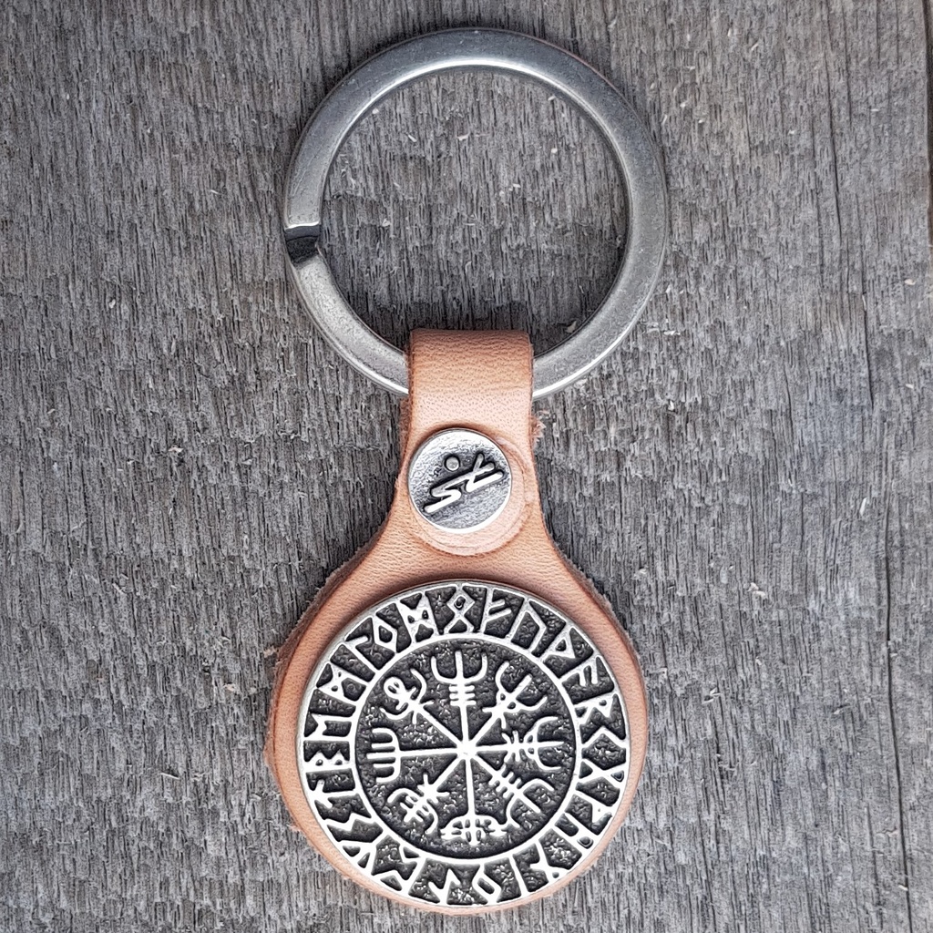 Schlüsselanhänger  VEGVISIR natur/silberfarben
