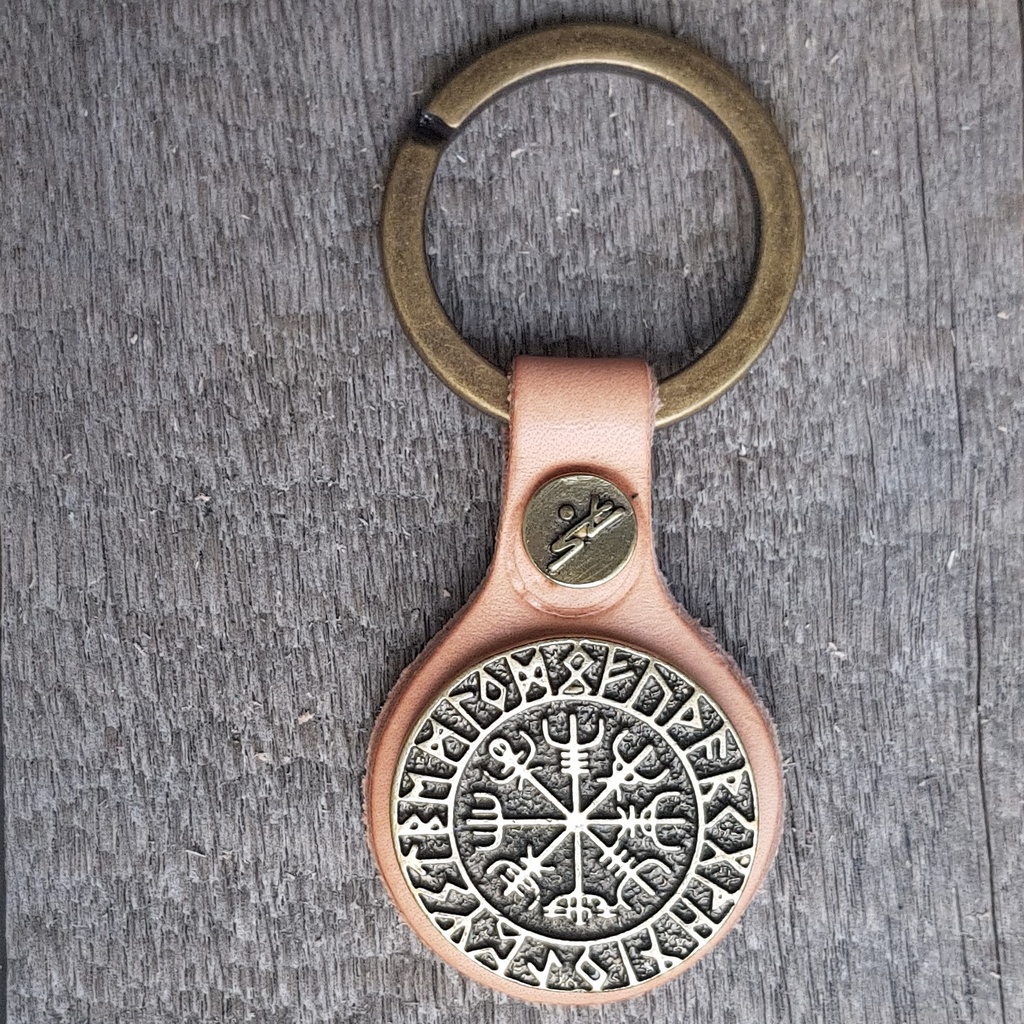 Schlüsselanhänger  VEGVISIR natur/messingfarben