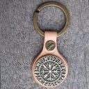 Schlüsselanhänger  VEGVISIR natur/messingfarben