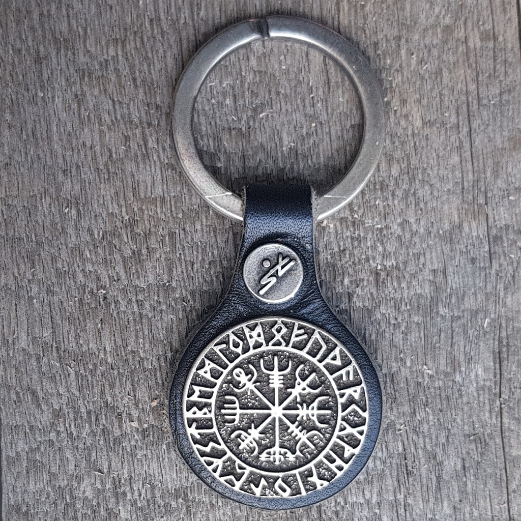 Schlüsselanhänger  VEGVISIR schwarz/silberfarben