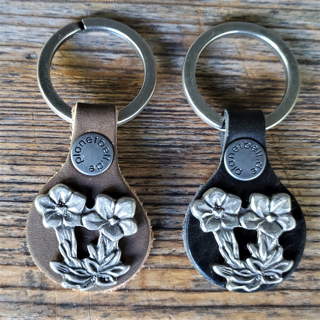 [K5001-074] Schlüsselanhänger DOPPEL-ENZIAN (schwarz)