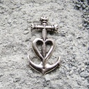 Kreuz-Herz-Anker, silberfarbener Symbol-Beschlag