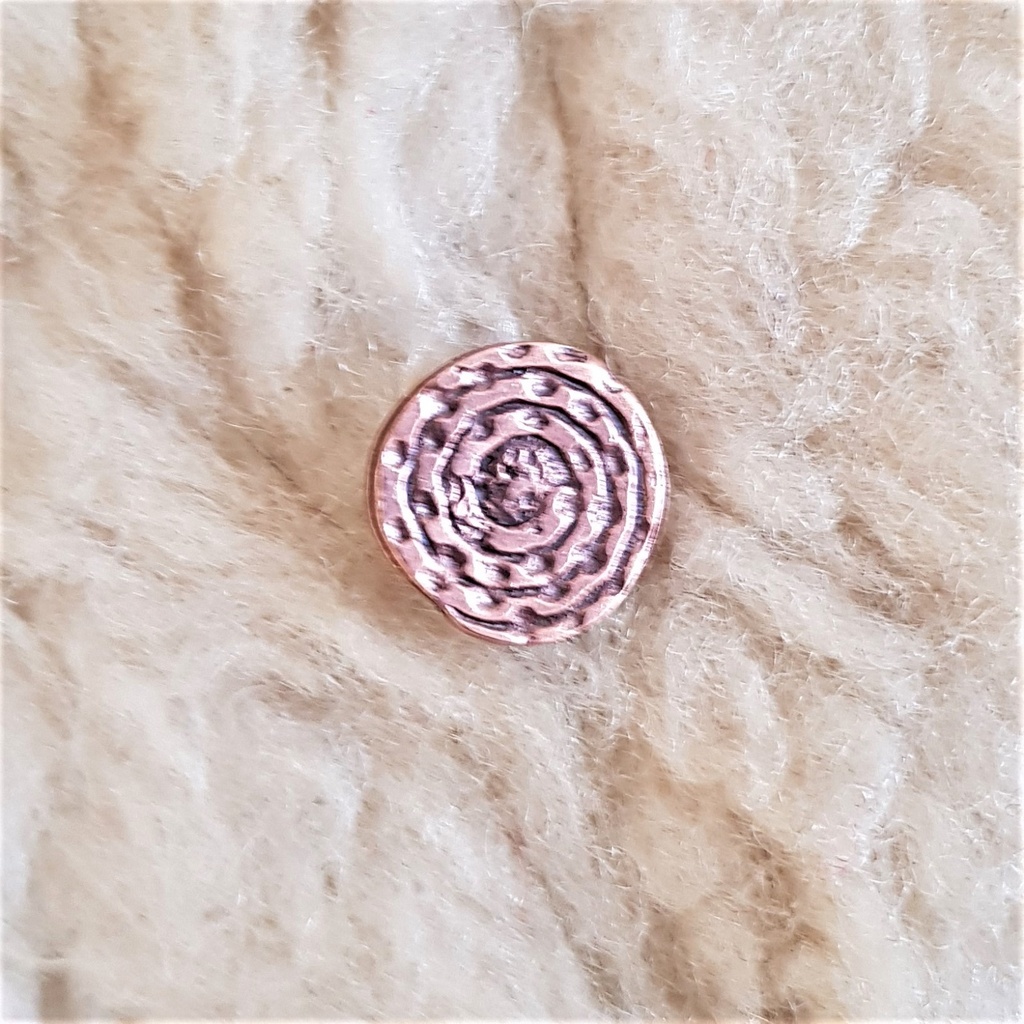 Spiralplatte, klein, kupferfarbener Beschlag